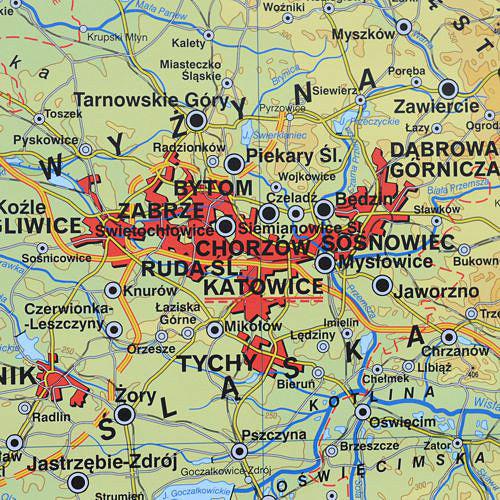 Polska mapa ścienna dwustronna fizyczna, do ćwiczeń 1:500 000, 160x150 cm