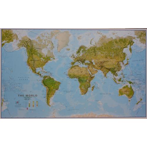 Świat mapa świata środowiskowa 1:30 000 000, 136x84 cm